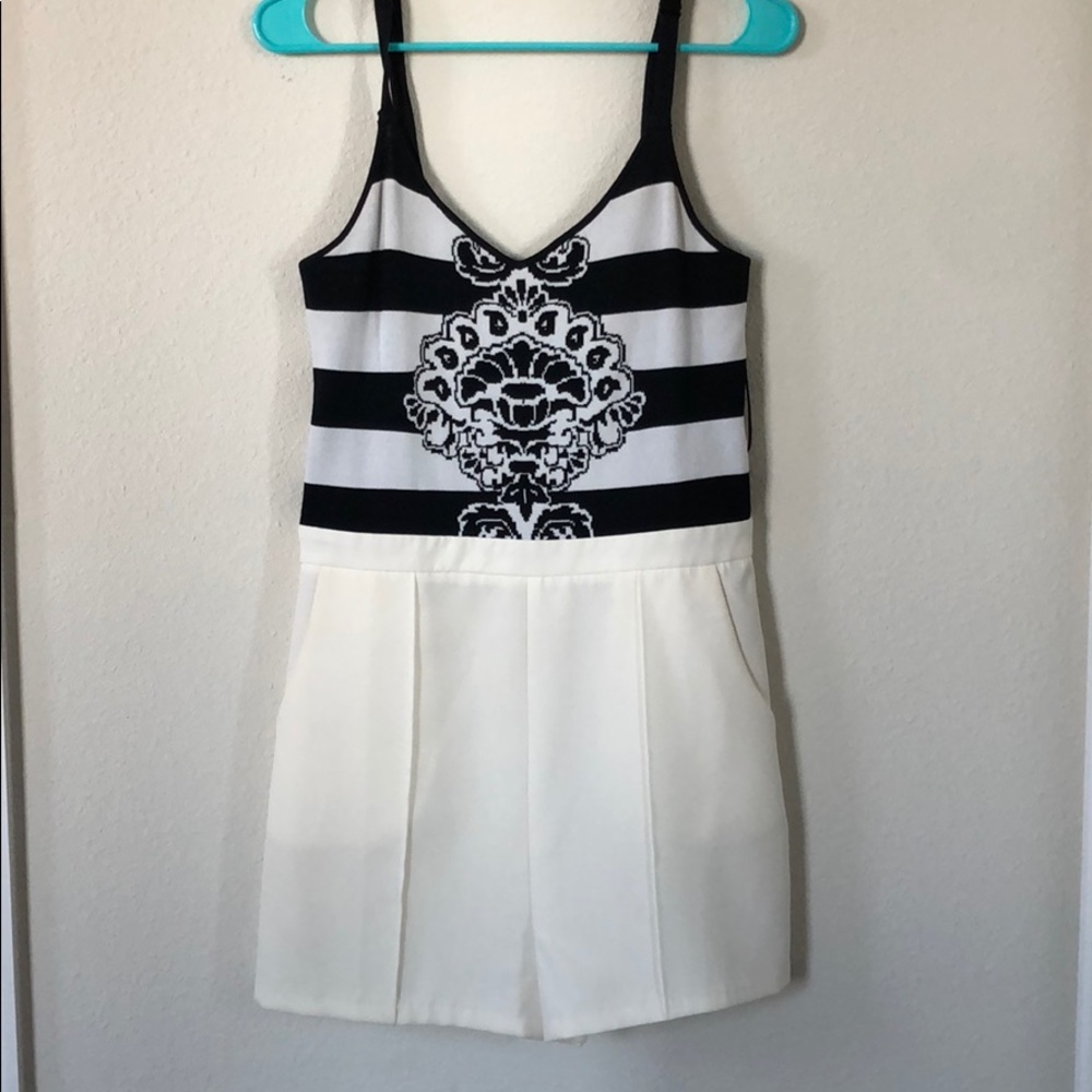 Black and white formal romper